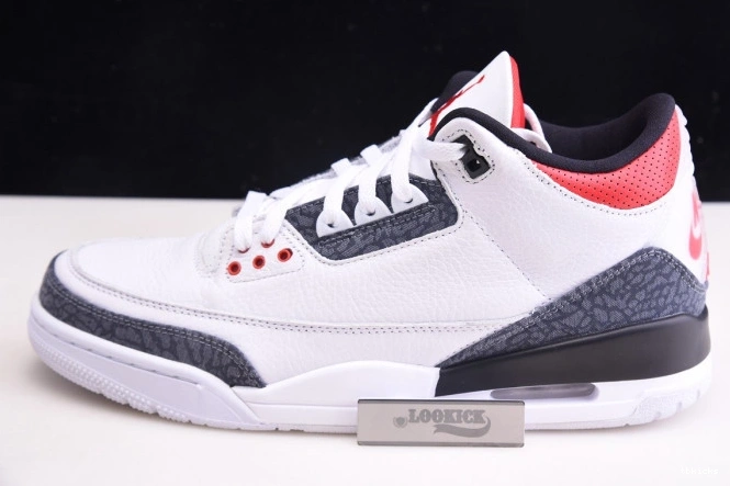 TB RETRO 3 FIRE "WHITE JORDAN AIR CZ6431-100 RED" 0809